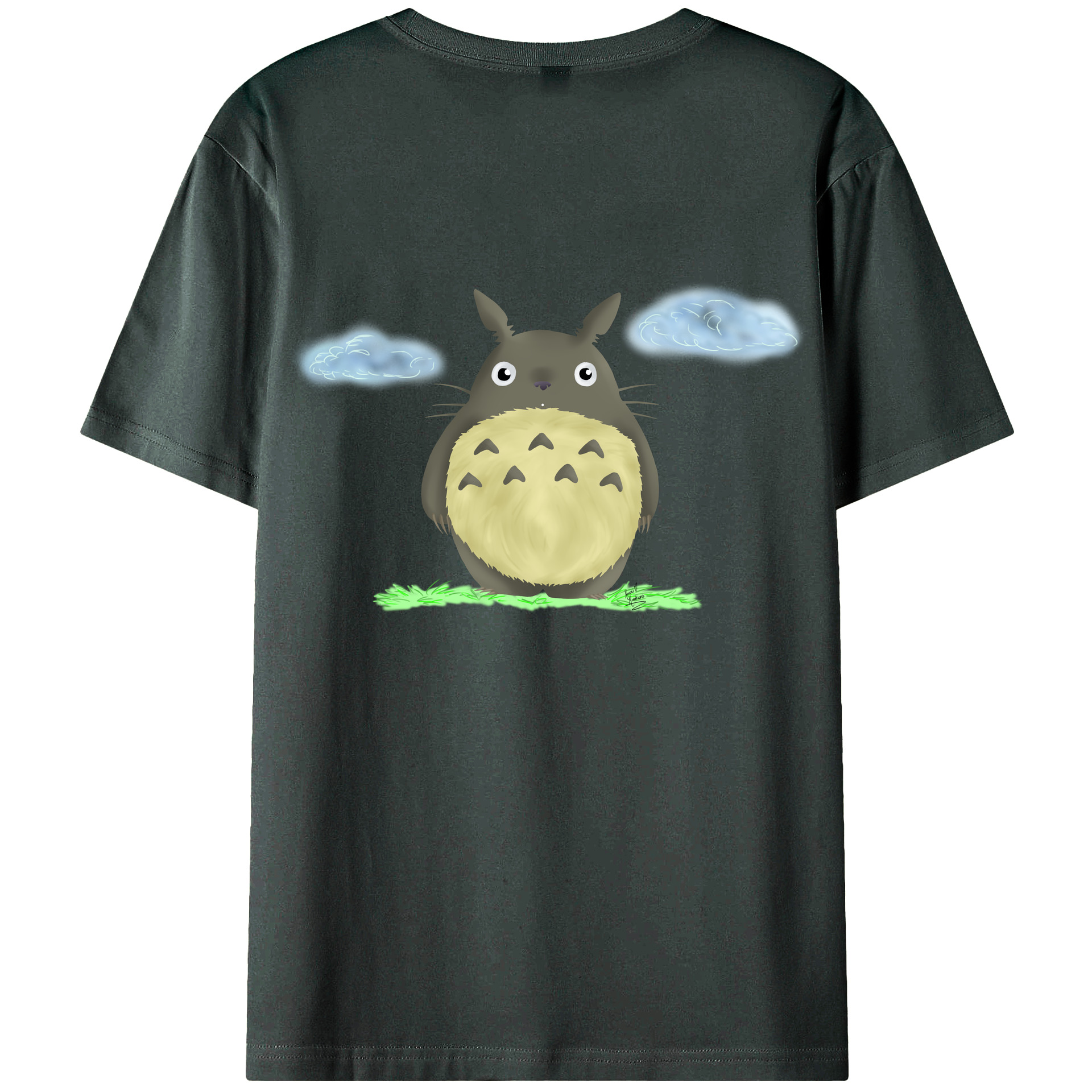 （画像用） となりのトトロ 草壁メイ 草壁サツキ My Neighbor Totoro Satsuki Kusakabe Mei Kusakabe 綿100％ メンズ半袖Tシャツ（バックプリント） 通気性